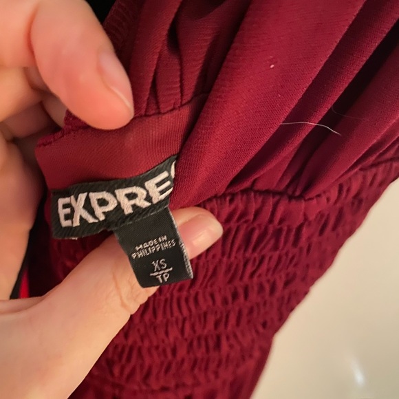 Express Maroon Babydoll Low Cut Dress Size XS - Picture 2 of 6
